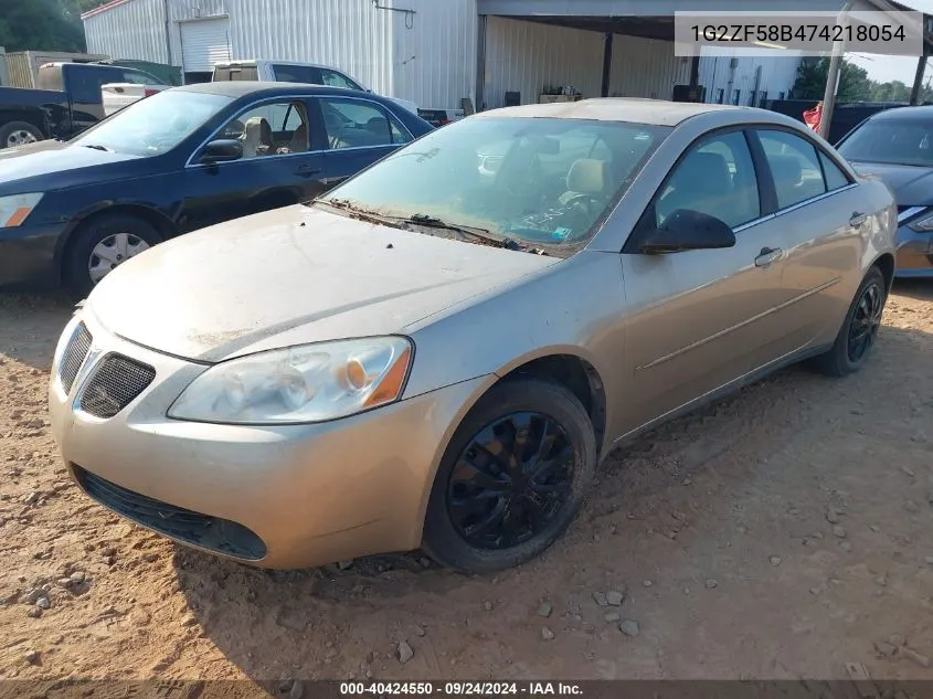 2007 Pontiac G6 Value Leader VIN: 1G2ZF58B474218054 Lot: 40424550