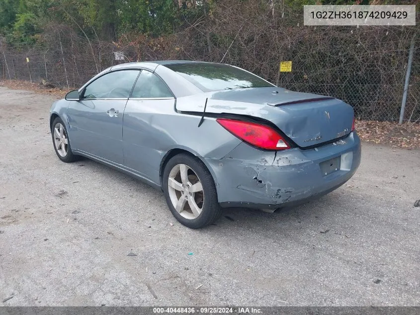 2007 Pontiac G6 Gt VIN: 1G2ZH361874209429 Lot: 40448436