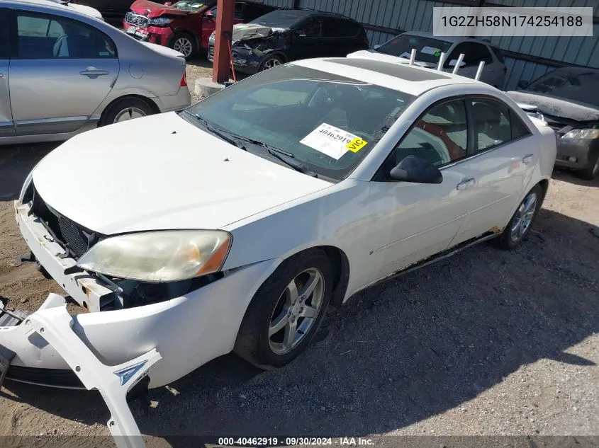 2007 Pontiac G6 Gt VIN: 1G2ZH58N174254188 Lot: 40462919