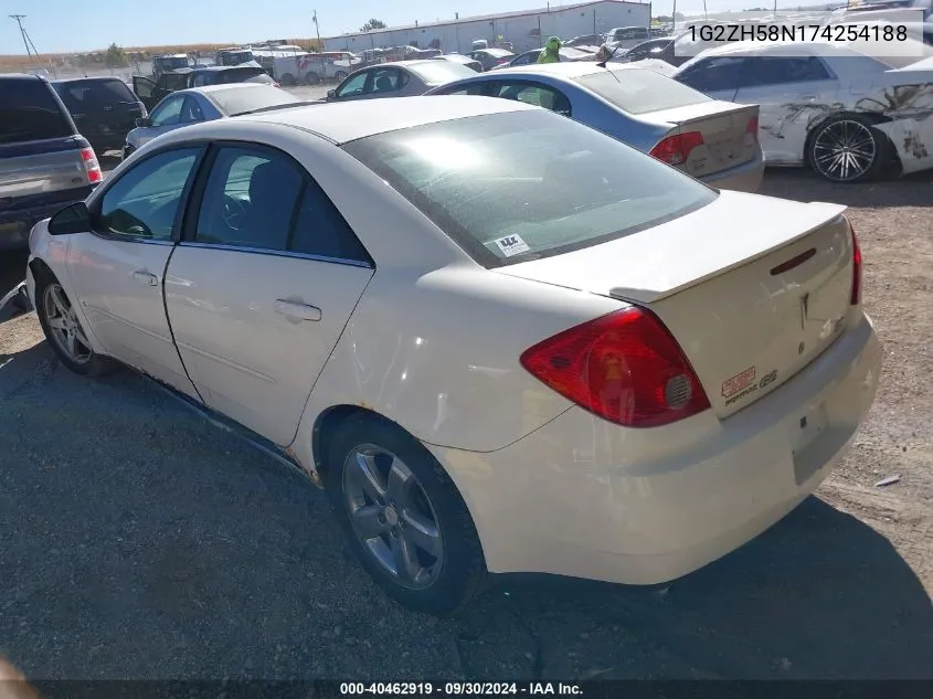 2007 Pontiac G6 Gt VIN: 1G2ZH58N174254188 Lot: 40462919