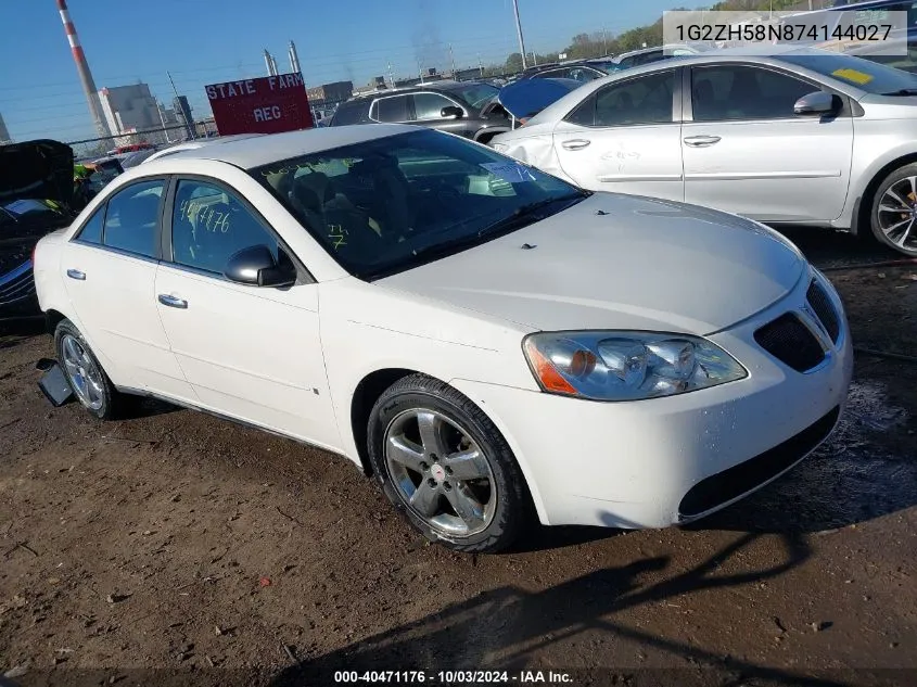 2007 Pontiac G6 Gt VIN: 1G2ZH58N874144027 Lot: 40471176