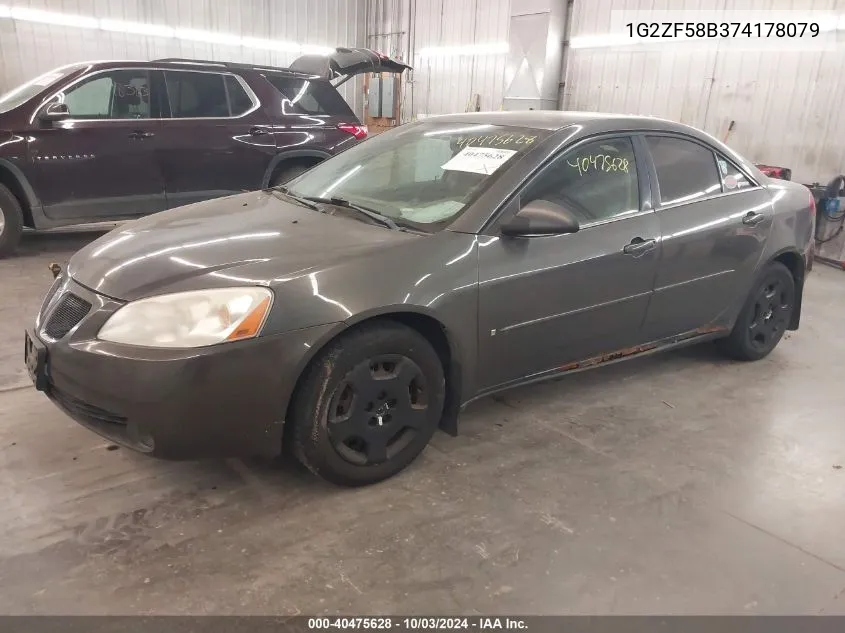 2007 Pontiac G6 Value Leader VIN: 1G2ZF58B374178079 Lot: 40475628