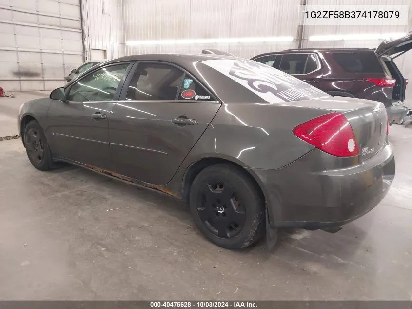 2007 Pontiac G6 Value Leader VIN: 1G2ZF58B374178079 Lot: 40475628