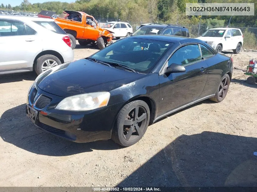 2007 Pontiac G6 Gt VIN: 1G2ZH36N874146643 Lot: 40493952