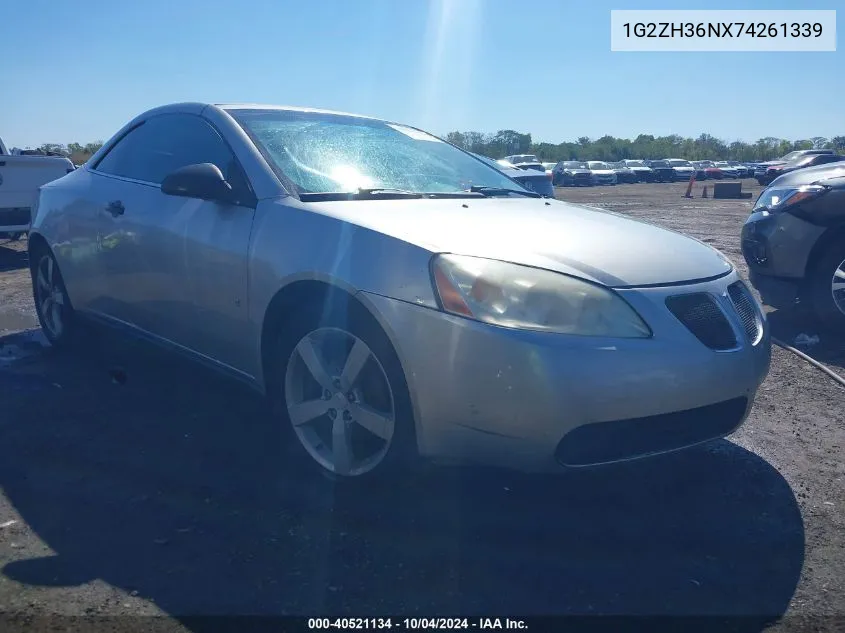 2007 Pontiac G6 Gt VIN: 1G2ZH36NX74261339 Lot: 40521134