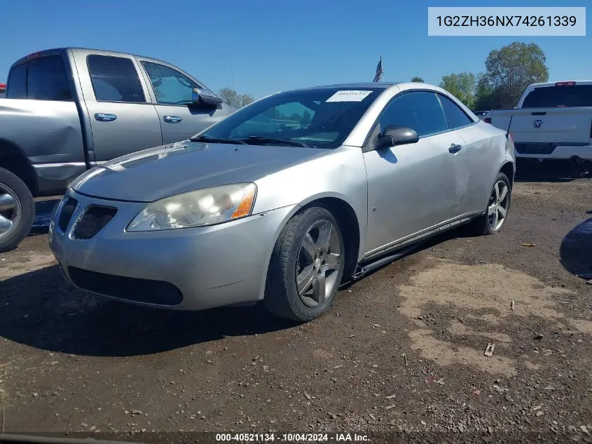 2007 Pontiac G6 Gt VIN: 1G2ZH36NX74261339 Lot: 40521134