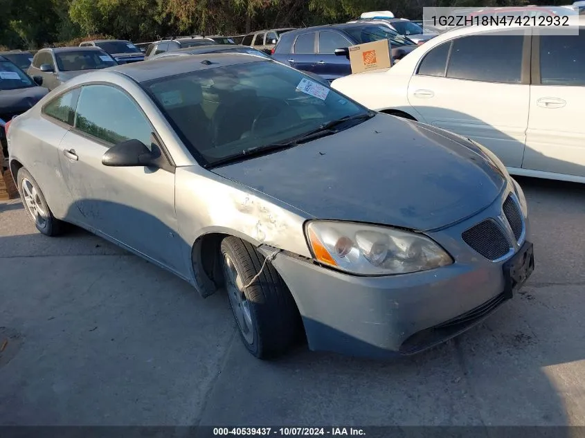 1G2ZH18N474212932 2007 Pontiac G6 Gt