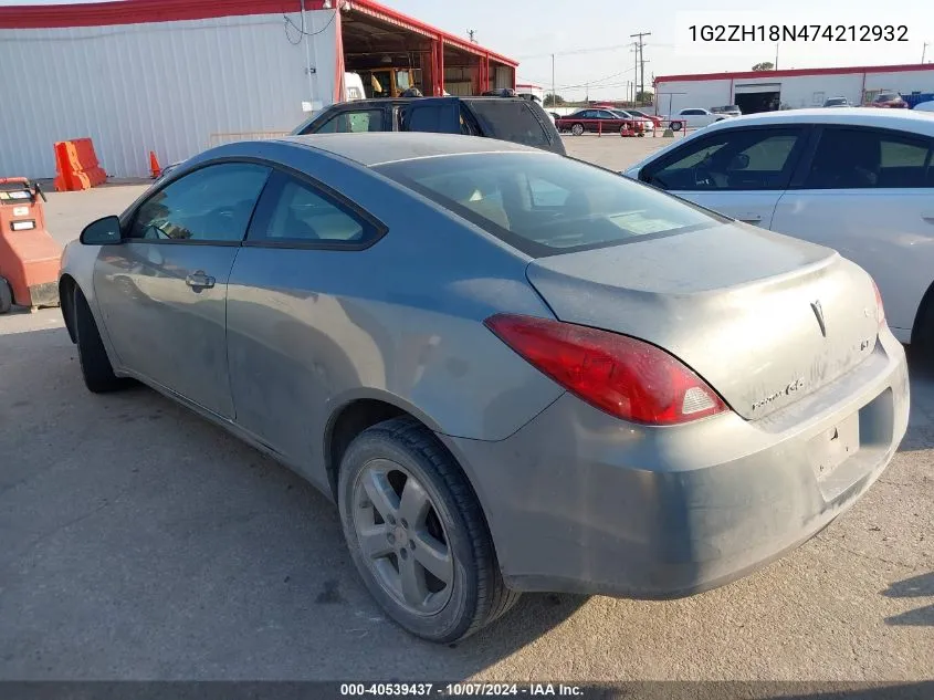 1G2ZH18N474212932 2007 Pontiac G6 Gt