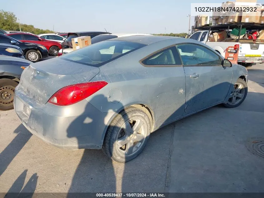 1G2ZH18N474212932 2007 Pontiac G6 Gt