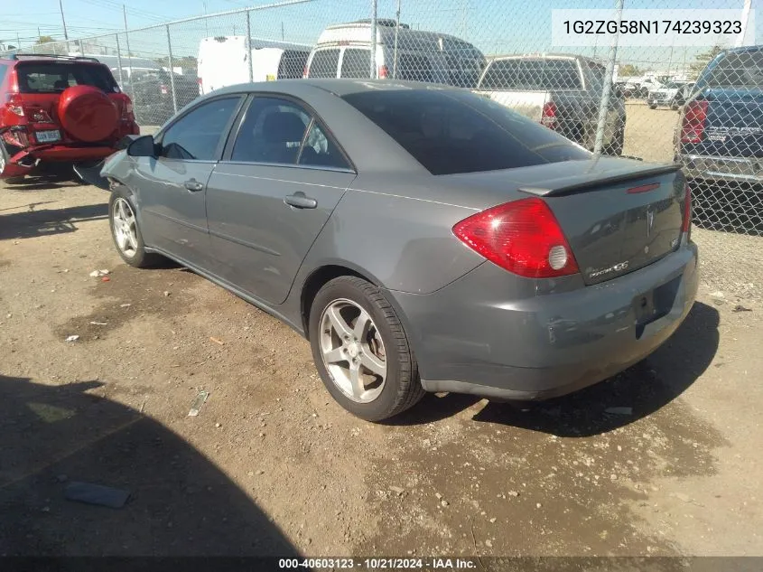 2007 Pontiac G6 Se VIN: 1G2ZG58N174239323 Lot: 40603123