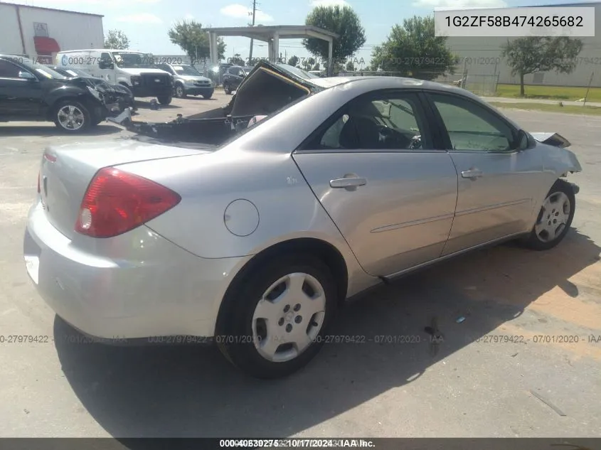 2007 Pontiac G6 Value Leader VIN: 1G2ZF58B474265682 Lot: 40630275