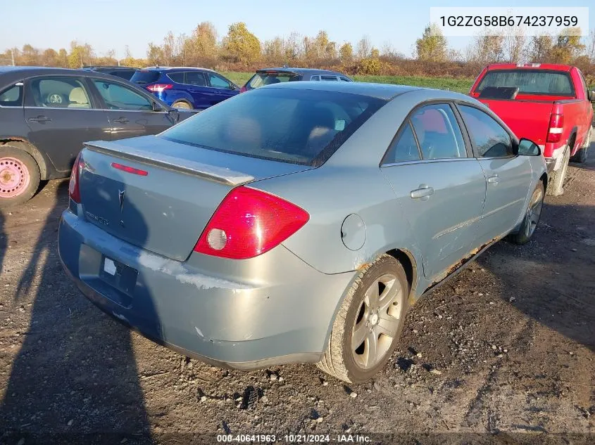 2007 Pontiac G6 Se VIN: 1G2ZG58B674237959 Lot: 40641963