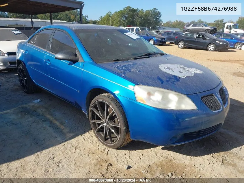 2007 Pontiac G6 Value Leader VIN: 1G2ZF58B674276988 Lot: 40673868