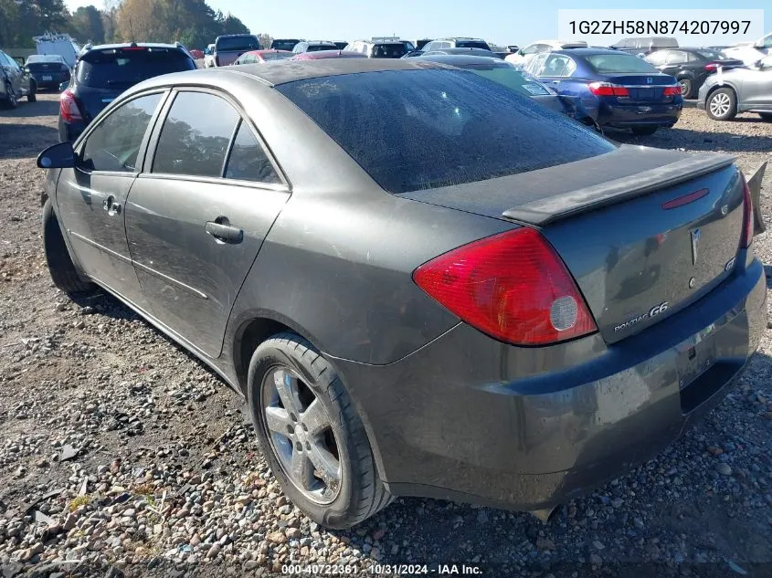 2007 Pontiac G6 Gt VIN: 1G2ZH58N874207997 Lot: 40722361