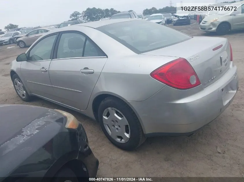 2007 Pontiac G6 Value Leader VIN: 1G2ZF58B574176672 Lot: 40747826