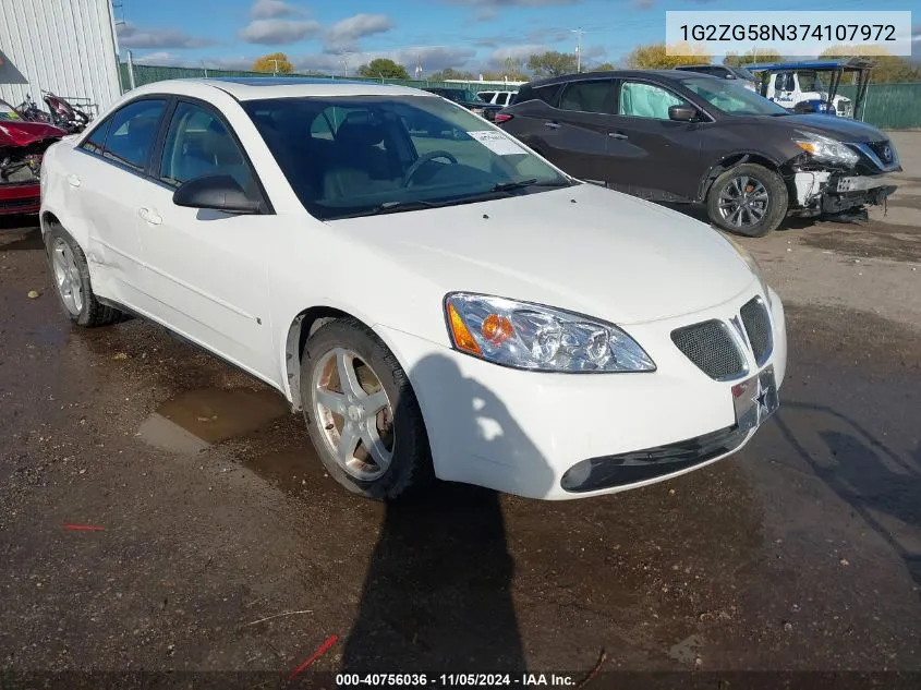 2007 Pontiac G6 VIN: 1G2ZG58N374107972 Lot: 40756036