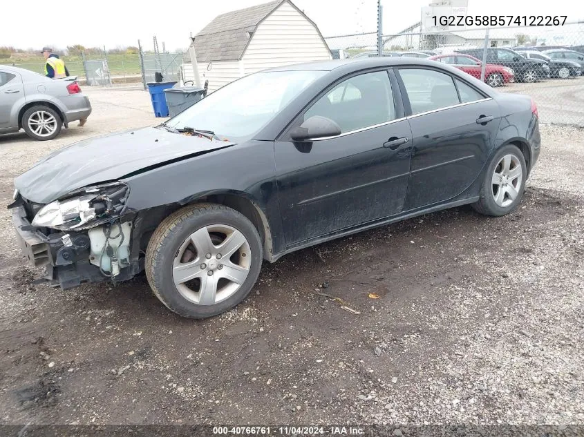 2007 Pontiac G6 VIN: 1G2ZG58B574122267 Lot: 40766761