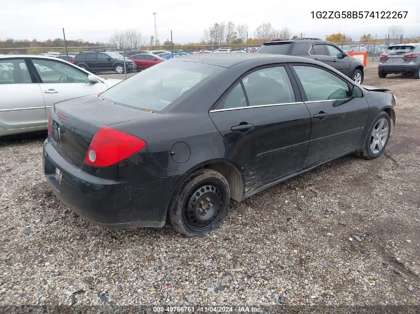 2007 Pontiac G6 VIN: 1G2ZG58B574122267 Lot: 40766761