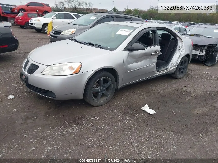 2007 Pontiac G6 VIN: 1G2ZG58NX74260333 Lot: 40788497