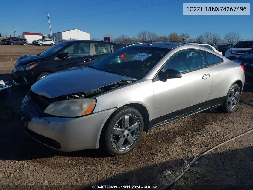 2007 Pontiac G6 Gt VIN: 1G2ZH18NX74267496 Lot: 40799639