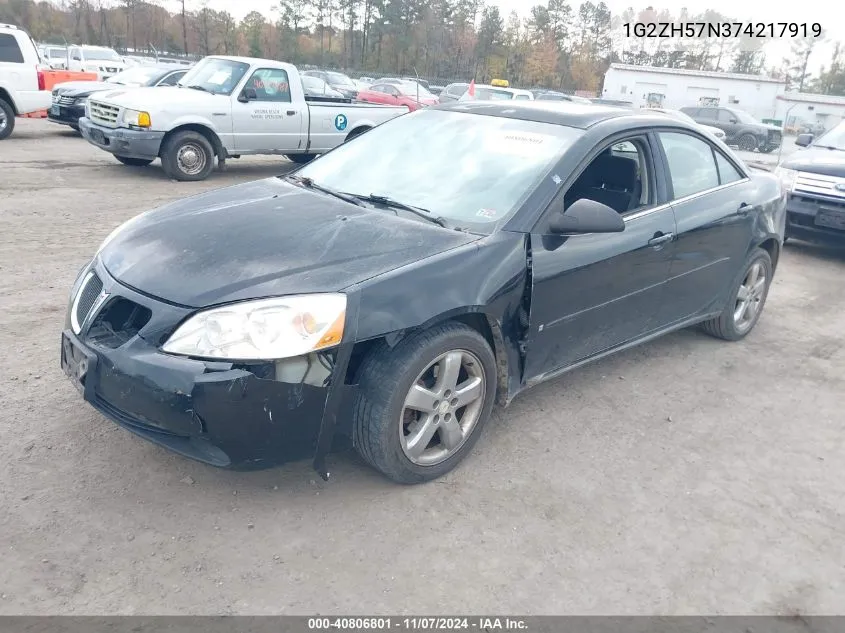 2007 Pontiac G6 Gt VIN: 1G2ZH57N374217919 Lot: 40806801