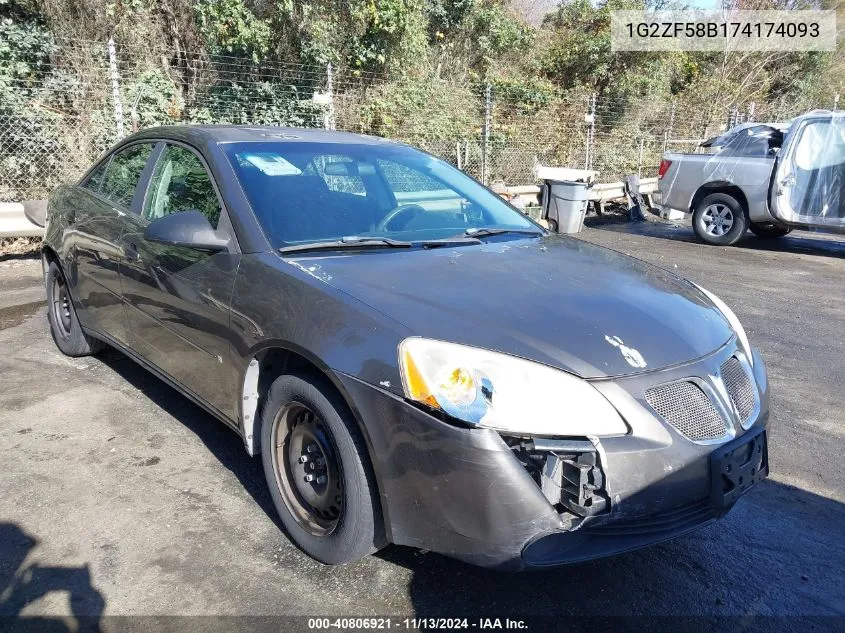 2007 Pontiac G6 Value Leader VIN: 1G2ZF58B174174093 Lot: 40806921