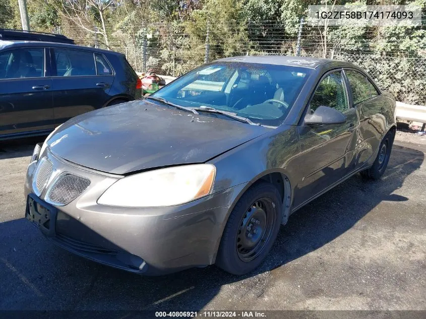 2007 Pontiac G6 Value Leader VIN: 1G2ZF58B174174093 Lot: 40806921