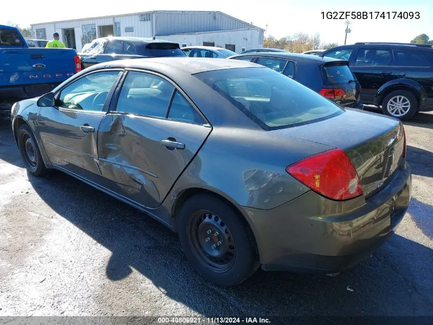 2007 Pontiac G6 Value Leader VIN: 1G2ZF58B174174093 Lot: 40806921