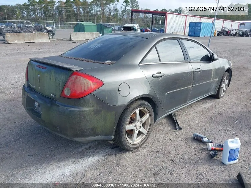 2007 Pontiac G6 VIN: 1G2ZG57N774162703 Lot: 40809367