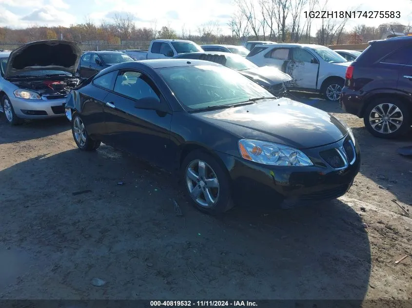 2007 Pontiac G6 Gt VIN: 1G2ZH18N174275583 Lot: 40819532