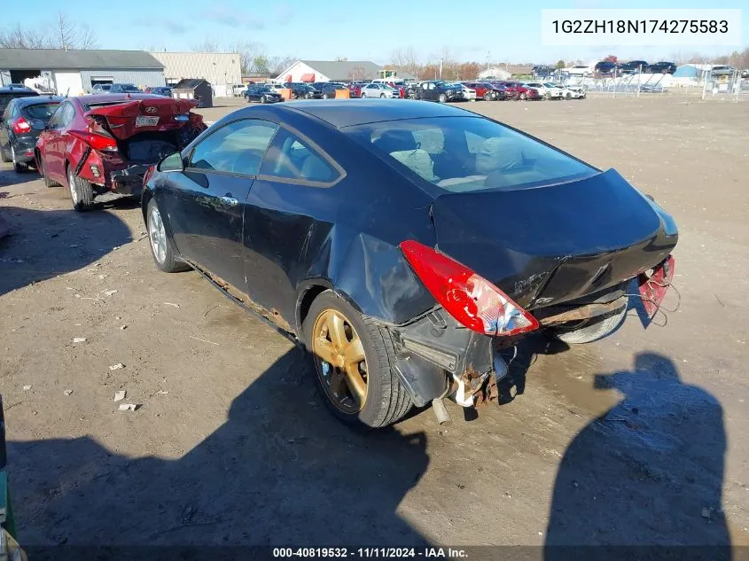 2007 Pontiac G6 Gt VIN: 1G2ZH18N174275583 Lot: 40819532