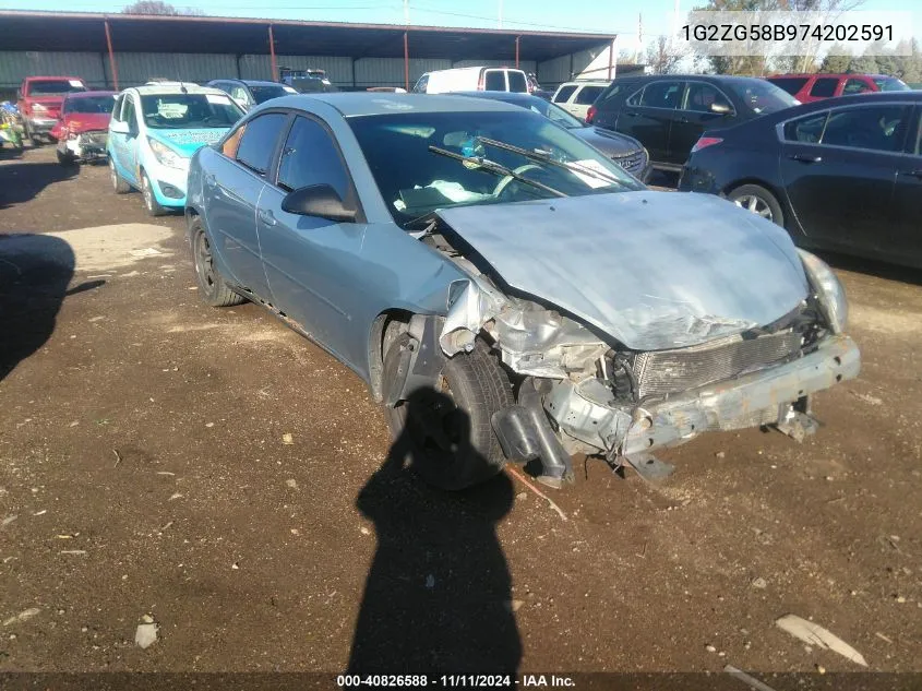 2007 Pontiac G6 Se VIN: 1G2ZG58B974202591 Lot: 40826588