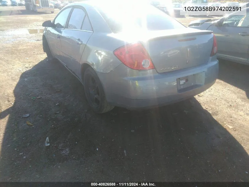 2007 Pontiac G6 Se VIN: 1G2ZG58B974202591 Lot: 40826588