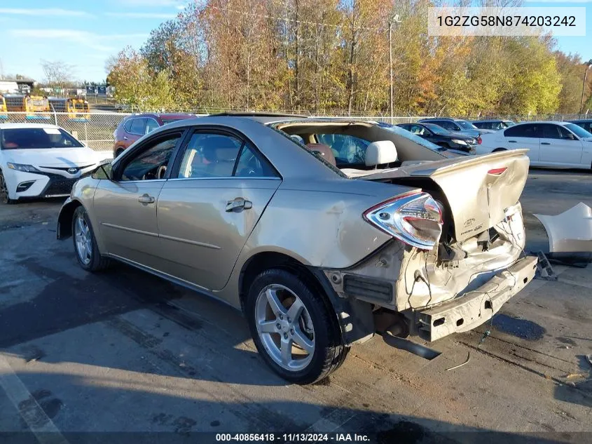 2007 Pontiac G6 VIN: 1G2ZG58N874203242 Lot: 40856418