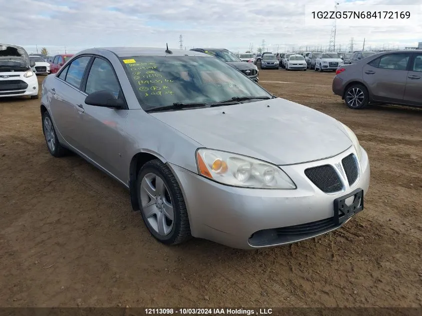 2008 Pontiac G6 VIN: 1G2ZG57N684172169 Lot: 12113098