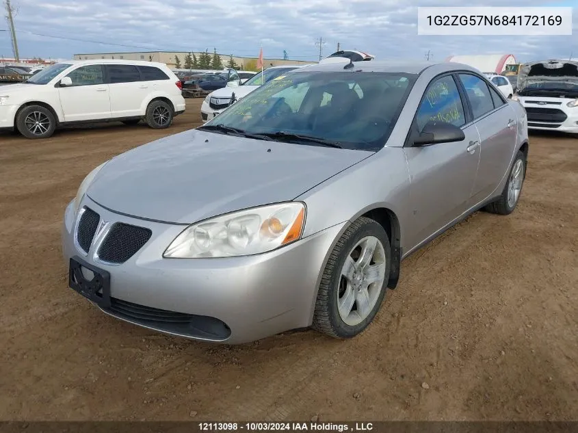 2008 Pontiac G6 VIN: 1G2ZG57N684172169 Lot: 12113098