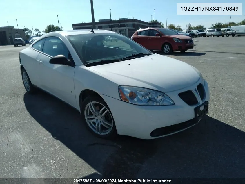 2008 Pontiac G6 Gt VIN: 1G2ZH17NX84170849 Lot: 20175987