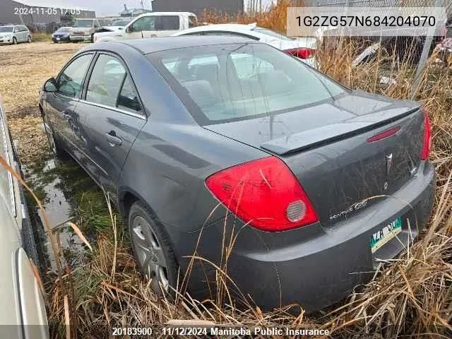 2008 Pontiac G6 VIN: 1G2ZG57N684204070 Lot: 20183900