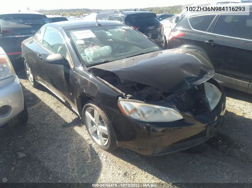 1G2ZH36N984116293 2008 Pontiac G6 Gt