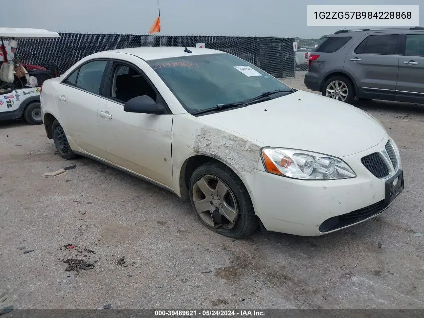 1G2ZG57B984228868 2008 Pontiac G6