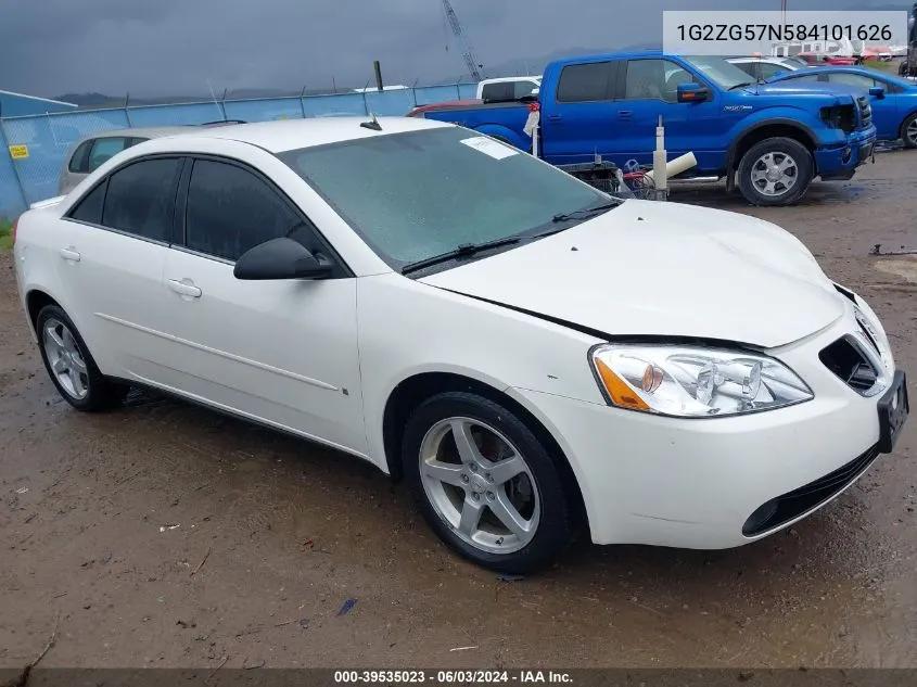 2008 Pontiac G6 VIN: 1G2ZG57N584101626 Lot: 39535023