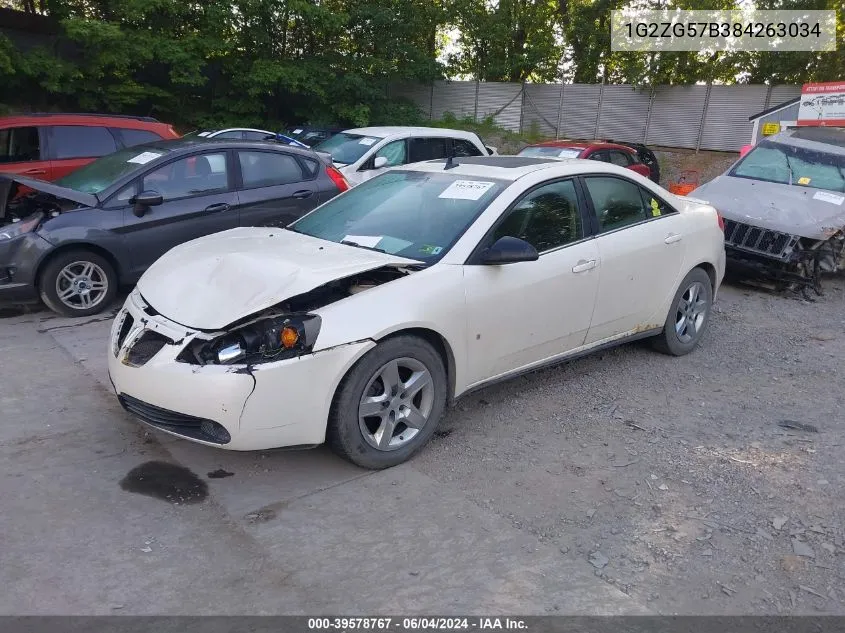 1G2ZG57B384263034 2008 Pontiac G6