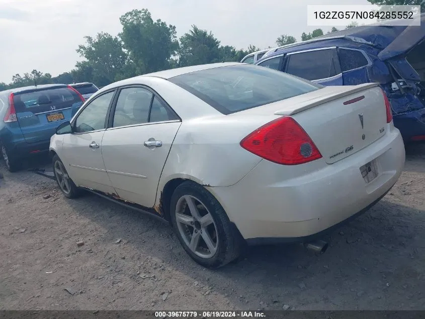 2008 Pontiac G6 VIN: 1G2ZG57N084285552 Lot: 39675779