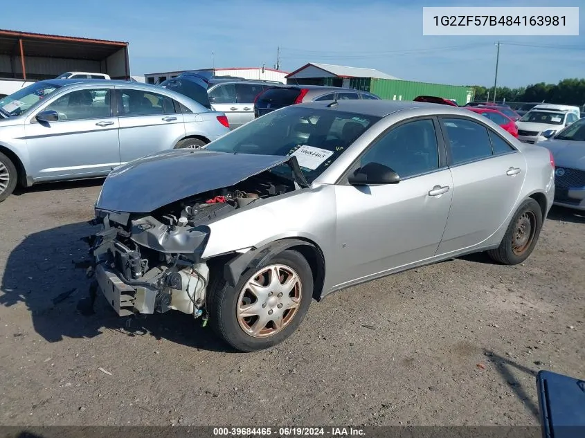 1G2ZF57B484163981 2008 Pontiac G6 Value Leader