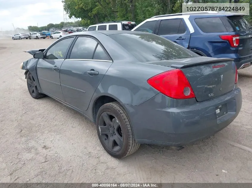 2008 Pontiac G6 VIN: 1G2ZG57B784224849 Lot: 40056164