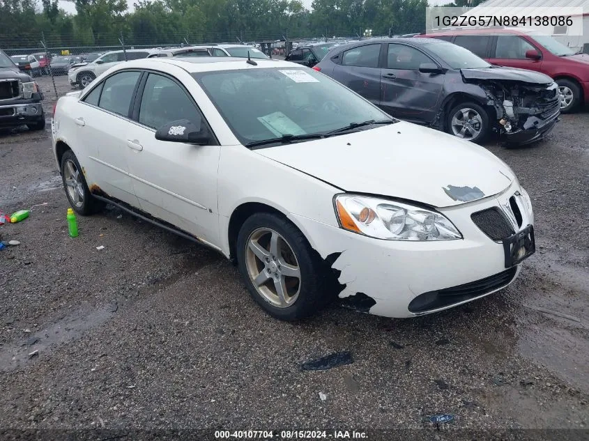 2008 Pontiac G6 VIN: 1G2ZG57N884138086 Lot: 40107704