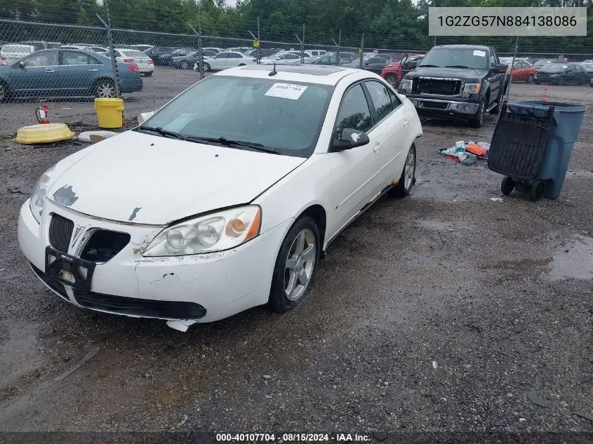 2008 Pontiac G6 VIN: 1G2ZG57N884138086 Lot: 40107704