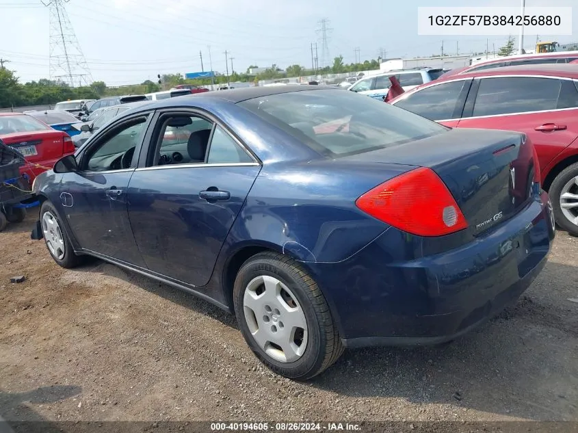 2008 Pontiac G6 Value Leader VIN: 1G2ZF57B384256880 Lot: 40194605