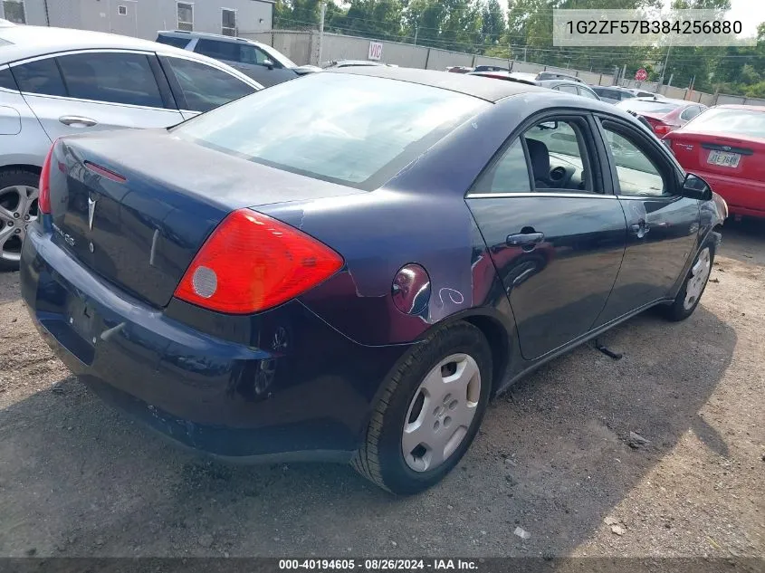 2008 Pontiac G6 Value Leader VIN: 1G2ZF57B384256880 Lot: 40194605