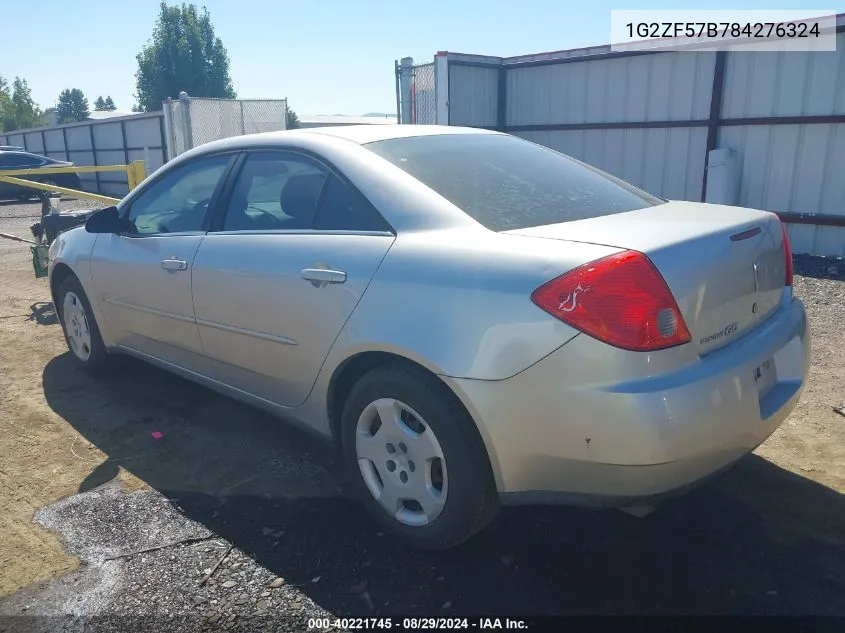 1G2ZF57B784276324 2008 Pontiac G6 Value Leader